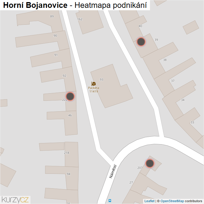 Mapa Horní Bojanovice - Firmy v obci.