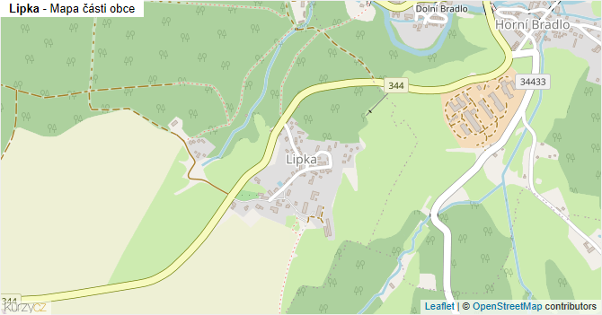 Lipka - mapa části obce