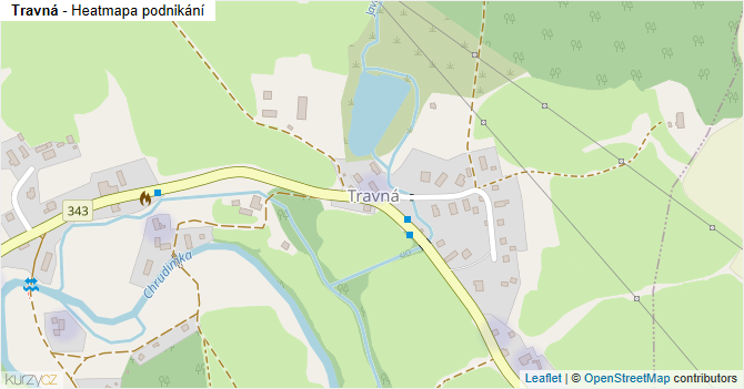Travná - mapa podnikání