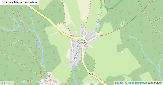 Vršov - mapa části obce