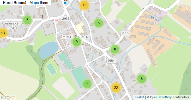 Horní Branná - mapa firem