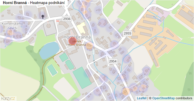 Horní Branná - mapa podnikání