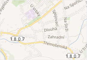 Dlouhá v obci Horní Bříza - mapa ulice