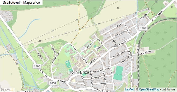 Družstevní - mapa ulice