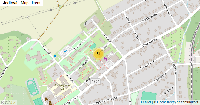 Jedlová - mapa firem
