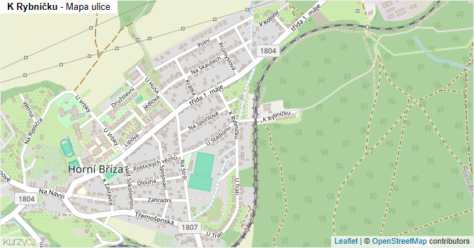 K Rybníčku - mapa ulice