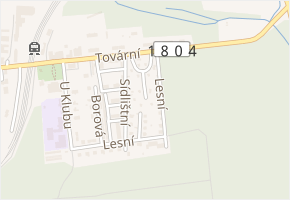 Lesní v obci Horní Bříza - mapa ulice