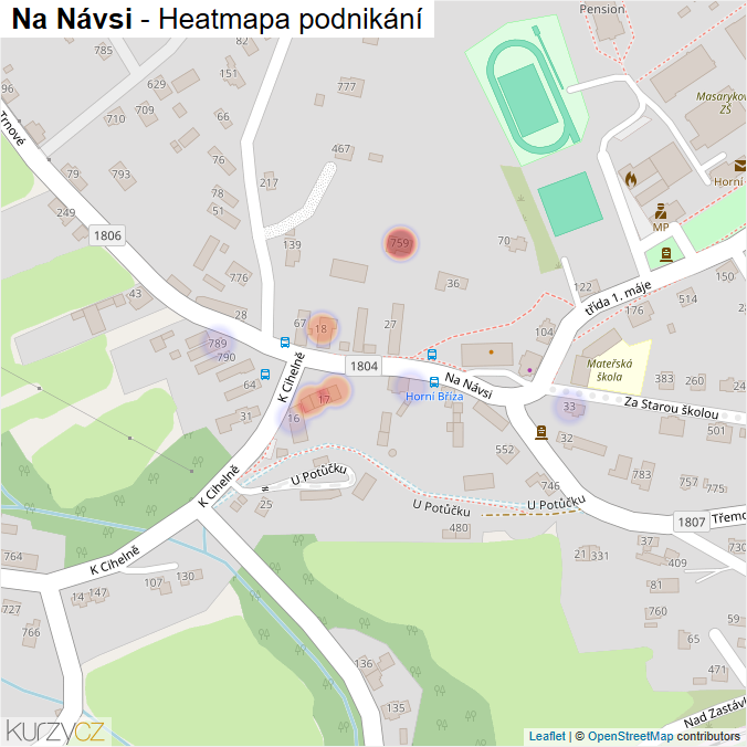 Mapa Na Návsi - Firmy v ulici.