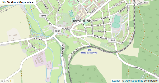 Na Vršku - mapa ulice