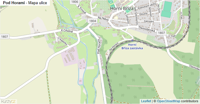 Pod Horami - mapa ulice