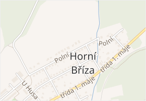 Polní v obci Horní Bříza - mapa ulice