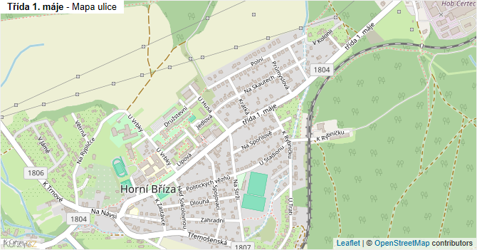 Třída 1. máje - mapa ulice