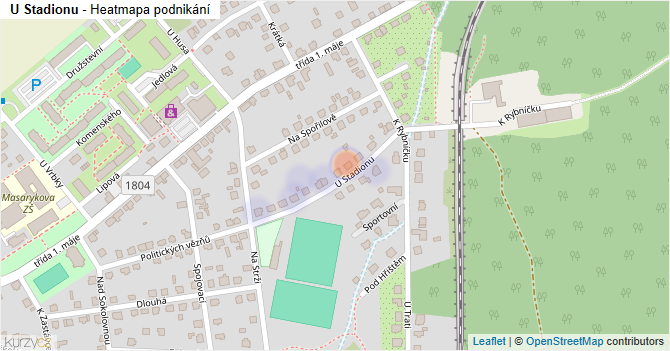 U Stadionu - mapa podnikání