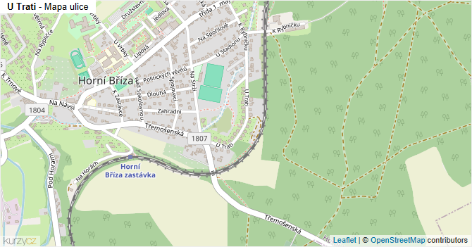 U Trati - mapa ulice