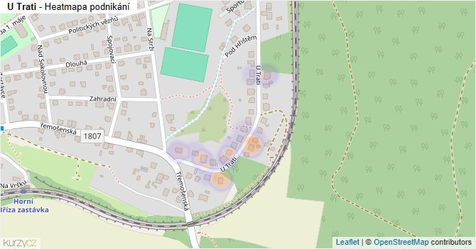 U Trati - mapa podnikání