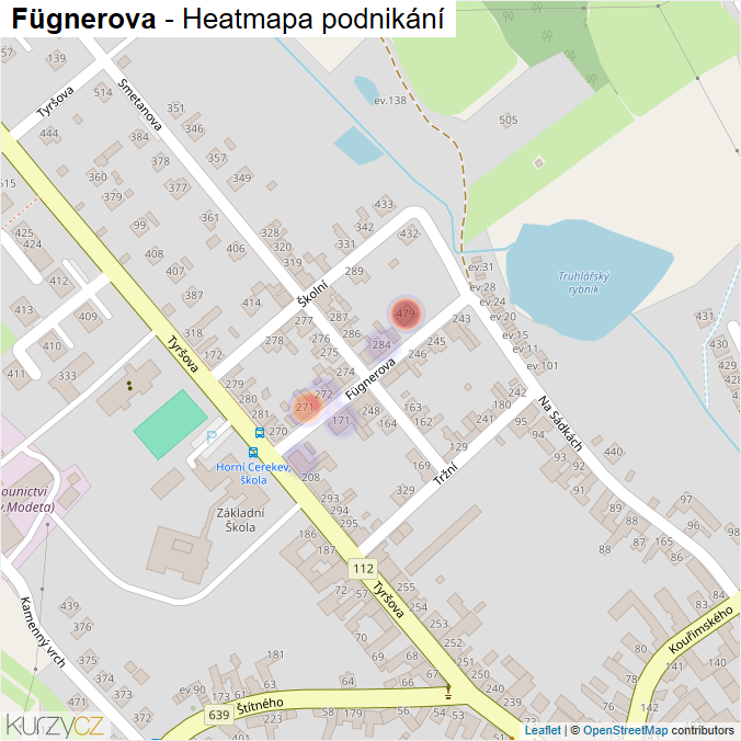 Mapa Fügnerova - Firmy v ulici.