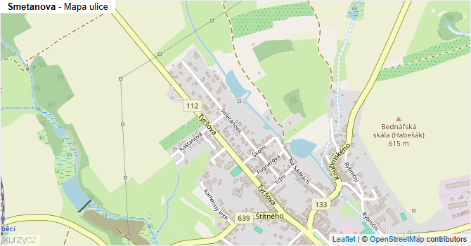 Smetanova - mapa ulice