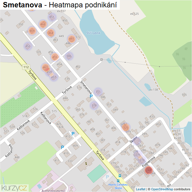 Mapa Smetanova - Firmy v ulici.