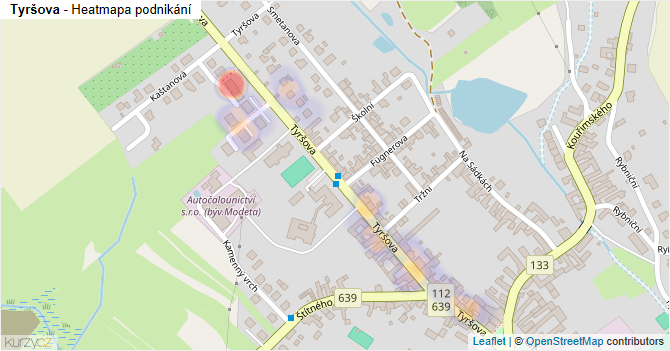 Tyršova - mapa podnikání