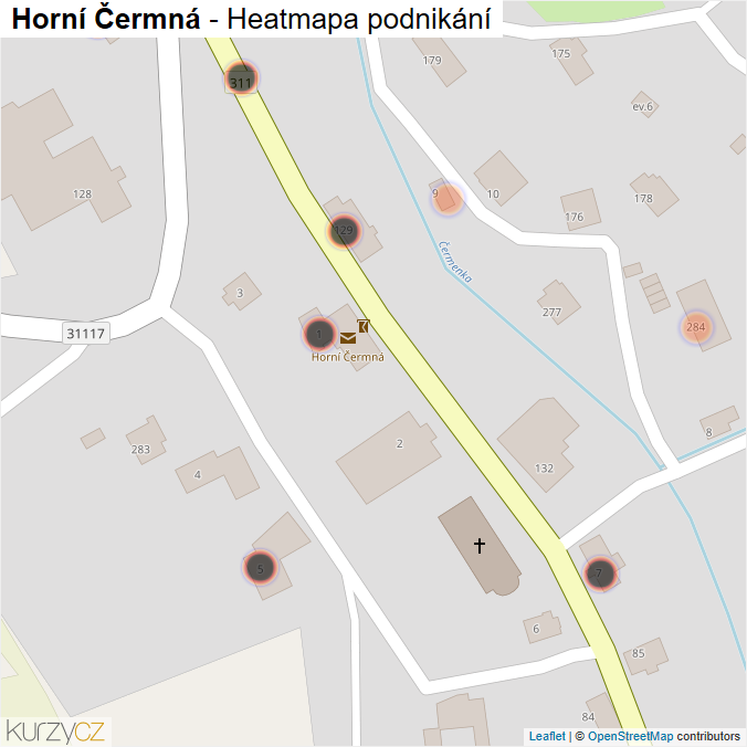 Mapa Horní Čermná - Firmy v obci.