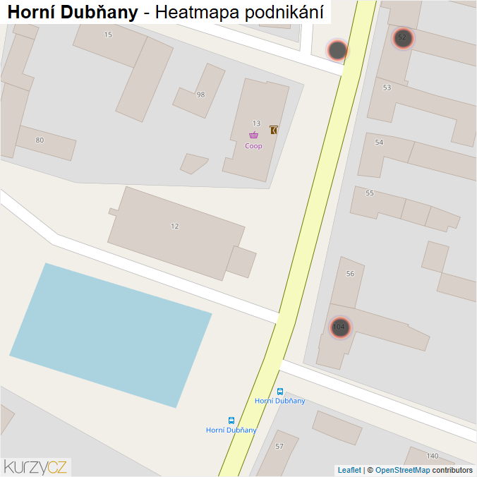 Mapa Horní Dubňany - Firmy v obci.