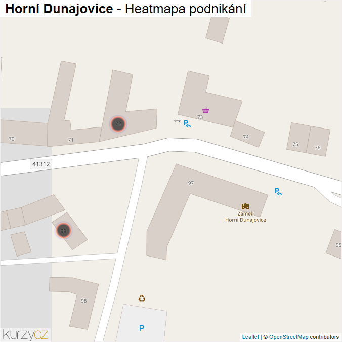 Mapa Horní Dunajovice - Firmy v obci.