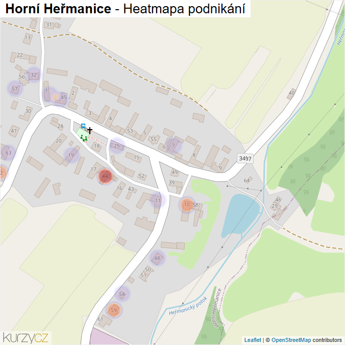 Mapa Horní Heřmanice - Firmy v části obce.