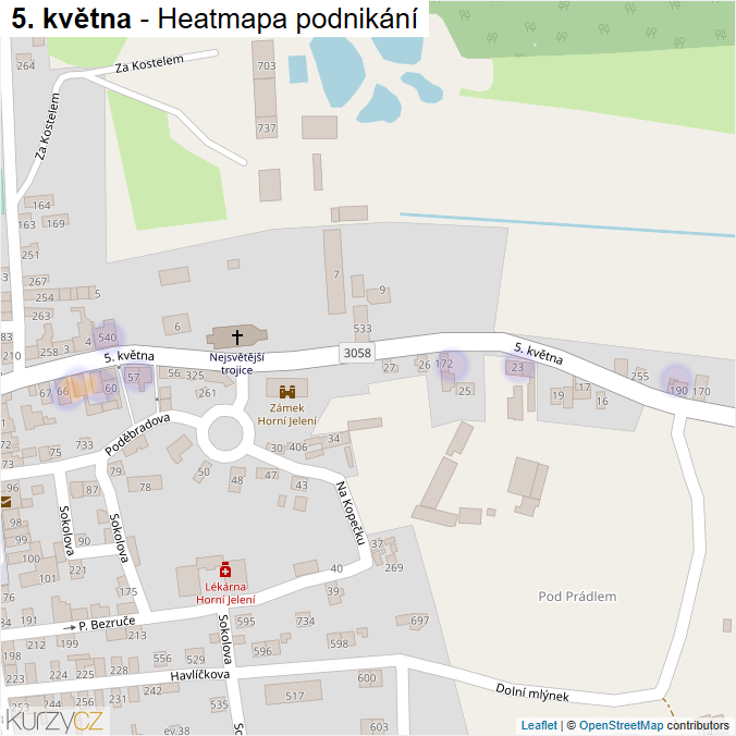 Mapa 5. května - Firmy v ulici.