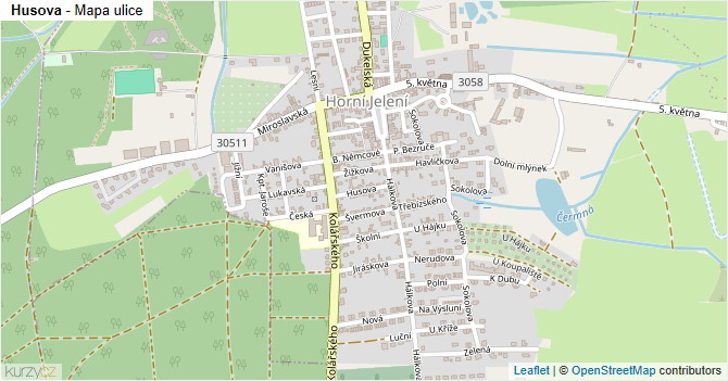 Husova - mapa ulice