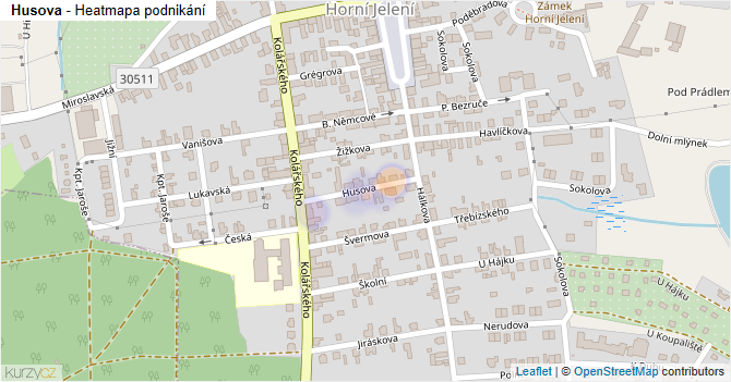 Husova - mapa podnikání