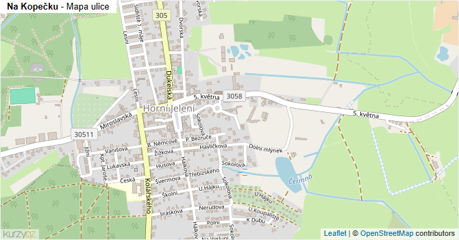 Na Kopečku - mapa ulice