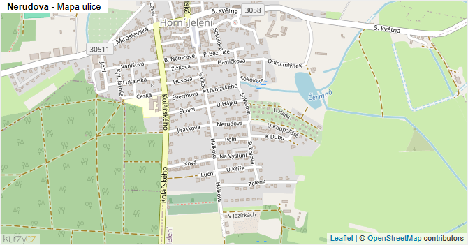 Nerudova - mapa ulice