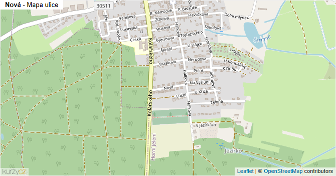 Nová - mapa ulice
