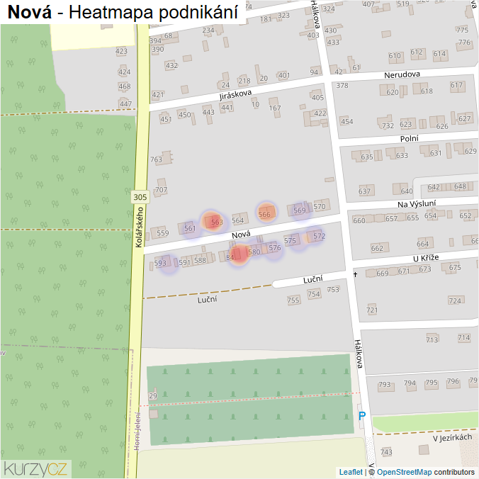 Mapa Nová - Firmy v ulici.
