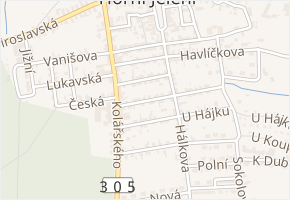 Švermova v obci Horní Jelení - mapa ulice