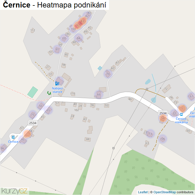 Mapa Černice - Firmy v části obce.