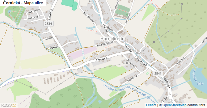 Černická - mapa ulice