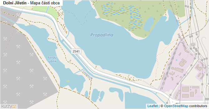 Dolní Jiřetín - mapa části obce