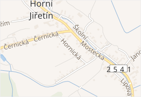 Hornická v obci Horní Jiřetín - mapa ulice
