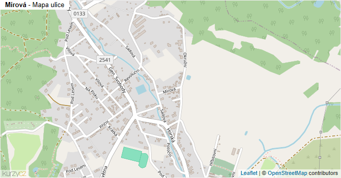 Mírová - mapa ulice