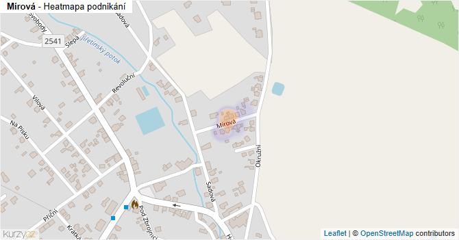 Mírová - mapa podnikání