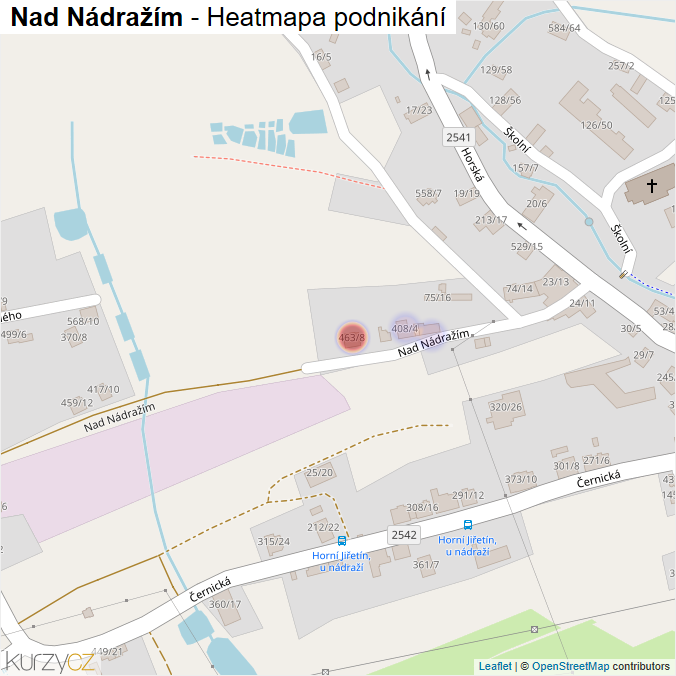 Mapa Nad Nádražím - Firmy v ulici.