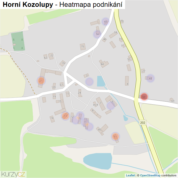 Mapa Horní Kozolupy - Firmy v části obce.