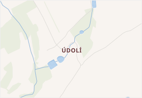 Údolí v obci Horní Krupá - mapa části obce