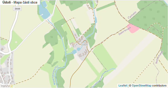 Údolí - mapa části obce