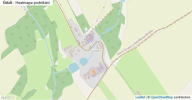 Údolí - mapa podnikání