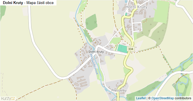 Dolní Kruty - mapa části obce