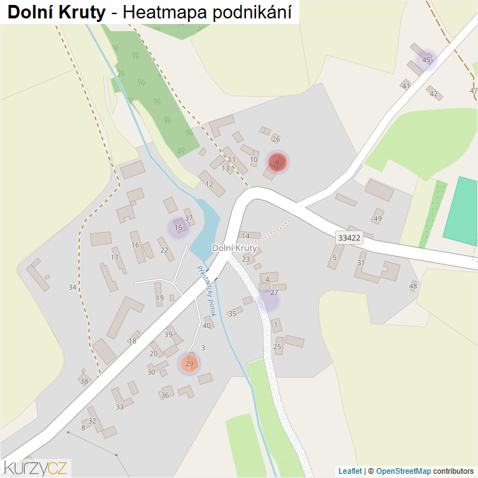 Mapa Dolní Kruty - Firmy v části obce.