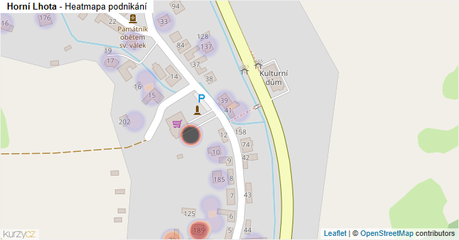 Horní Lhota - mapa podnikání