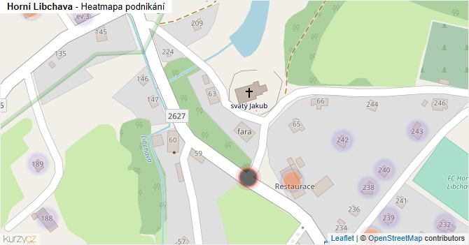 Horní Libchava - mapa podnikání